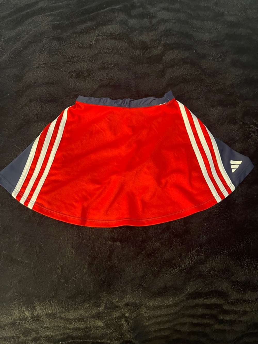 Adidas Red and Navy Girls Athletic SKORT with White Stripes